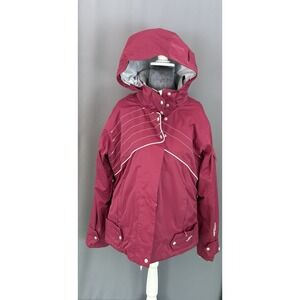 Vintage NORDICA Ski Jacket Women's Large Pink Floral Embroidered Y2K Gorpcore